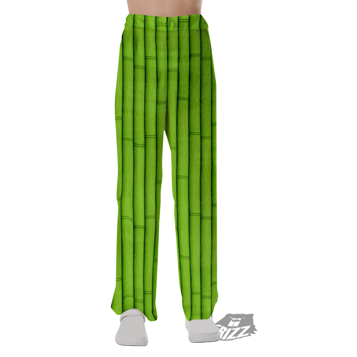 Green Bamboo Print Pajama Pants-grizzshop