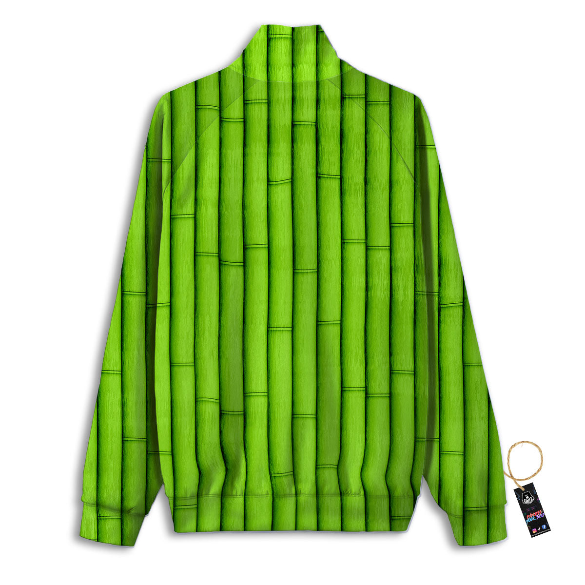 Green Bamboo Print Track Jacket-grizzshop