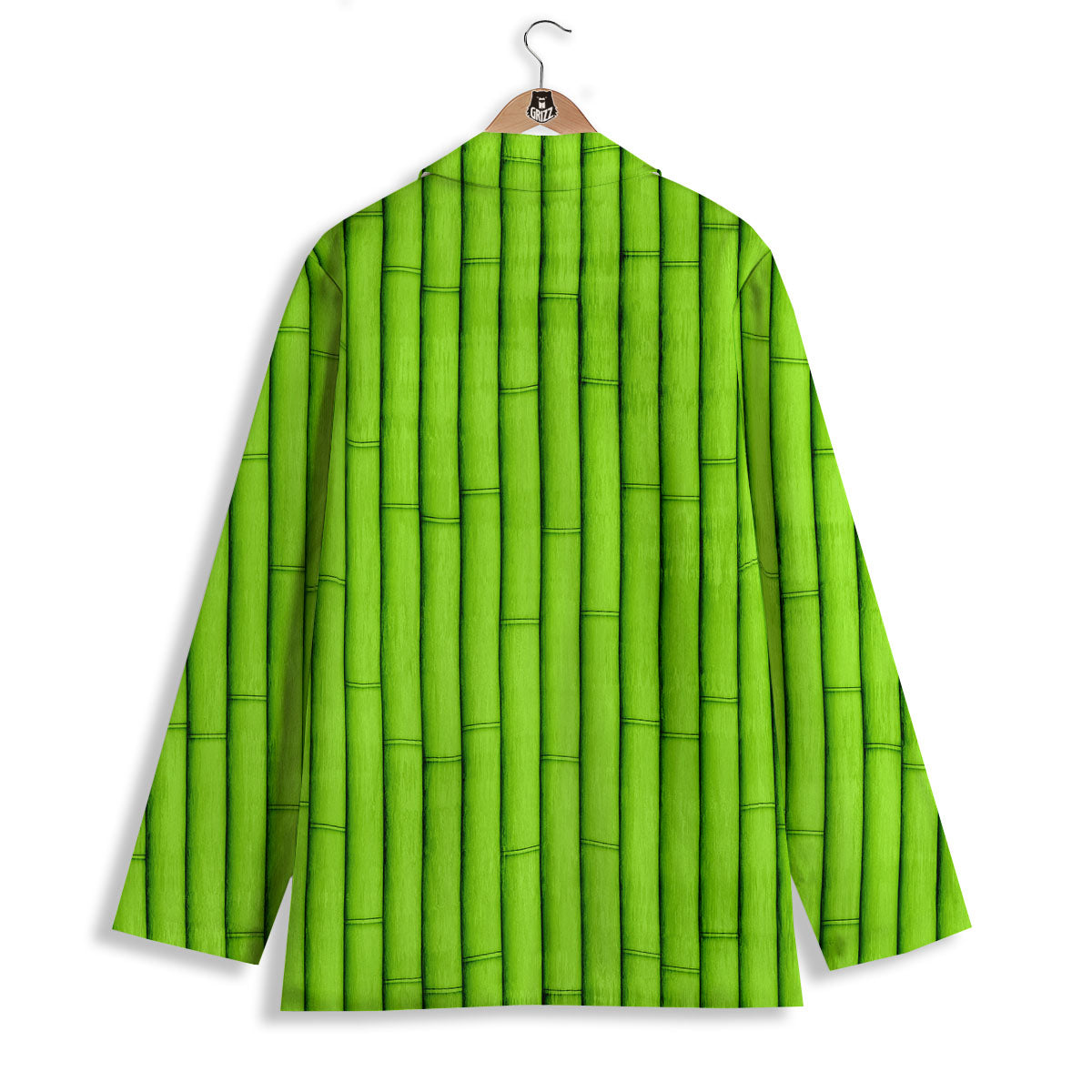Green Bamboo Print Women's Blazer-grizzshop
