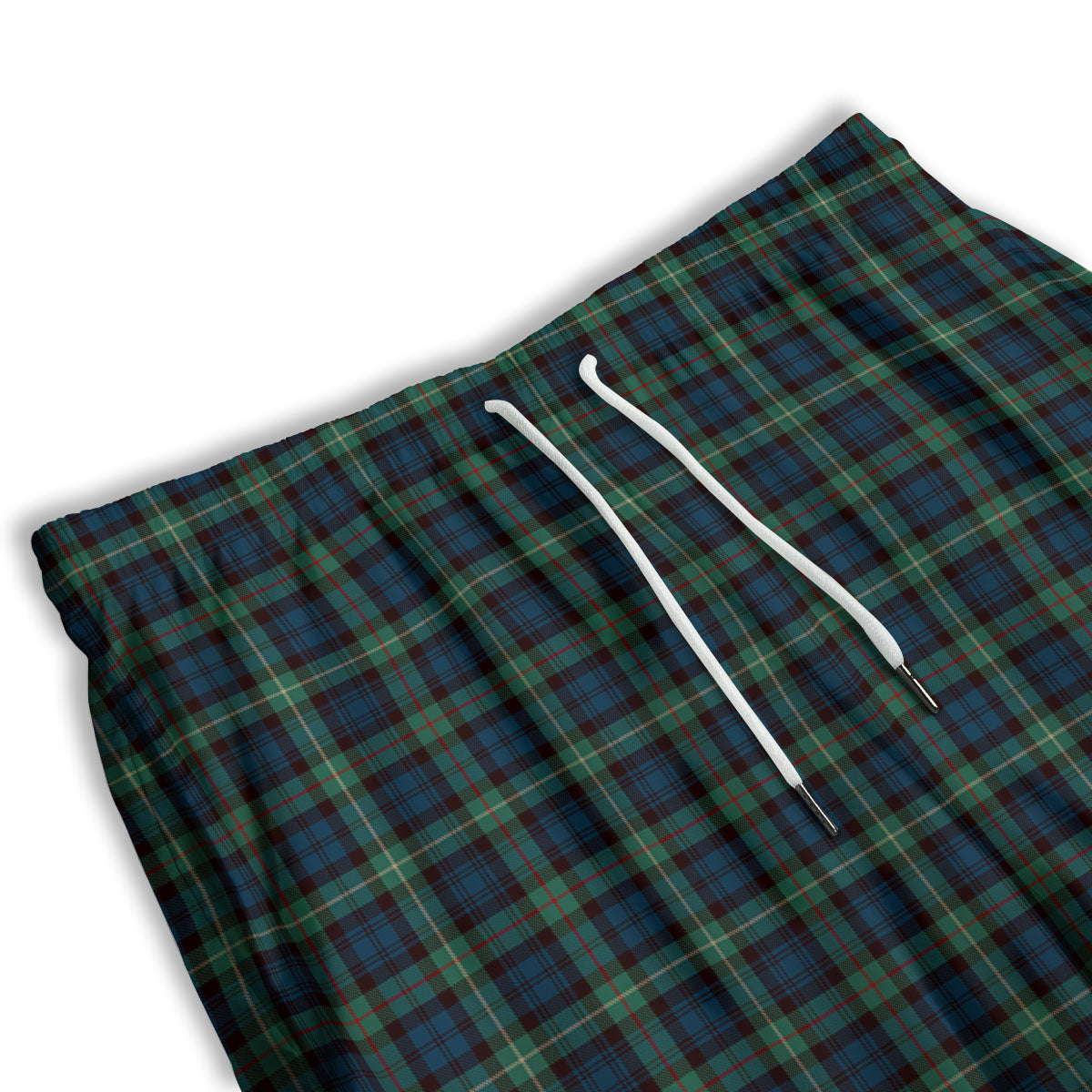 Green Blue And Red Line Tartan Print Pattern Men's Athletic Shorts