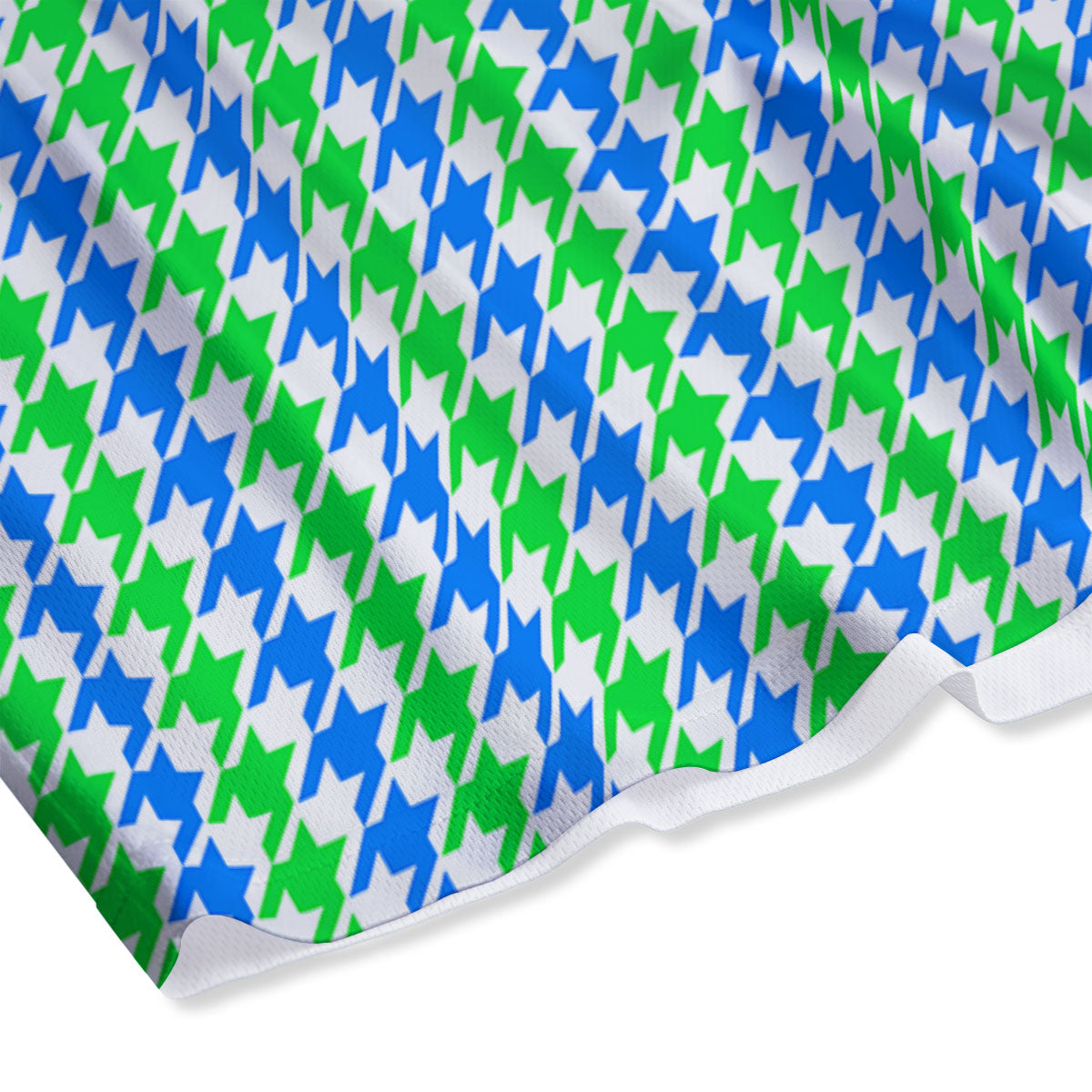 Geometric Cube Dark Green Print Pattern Mesh Shorts