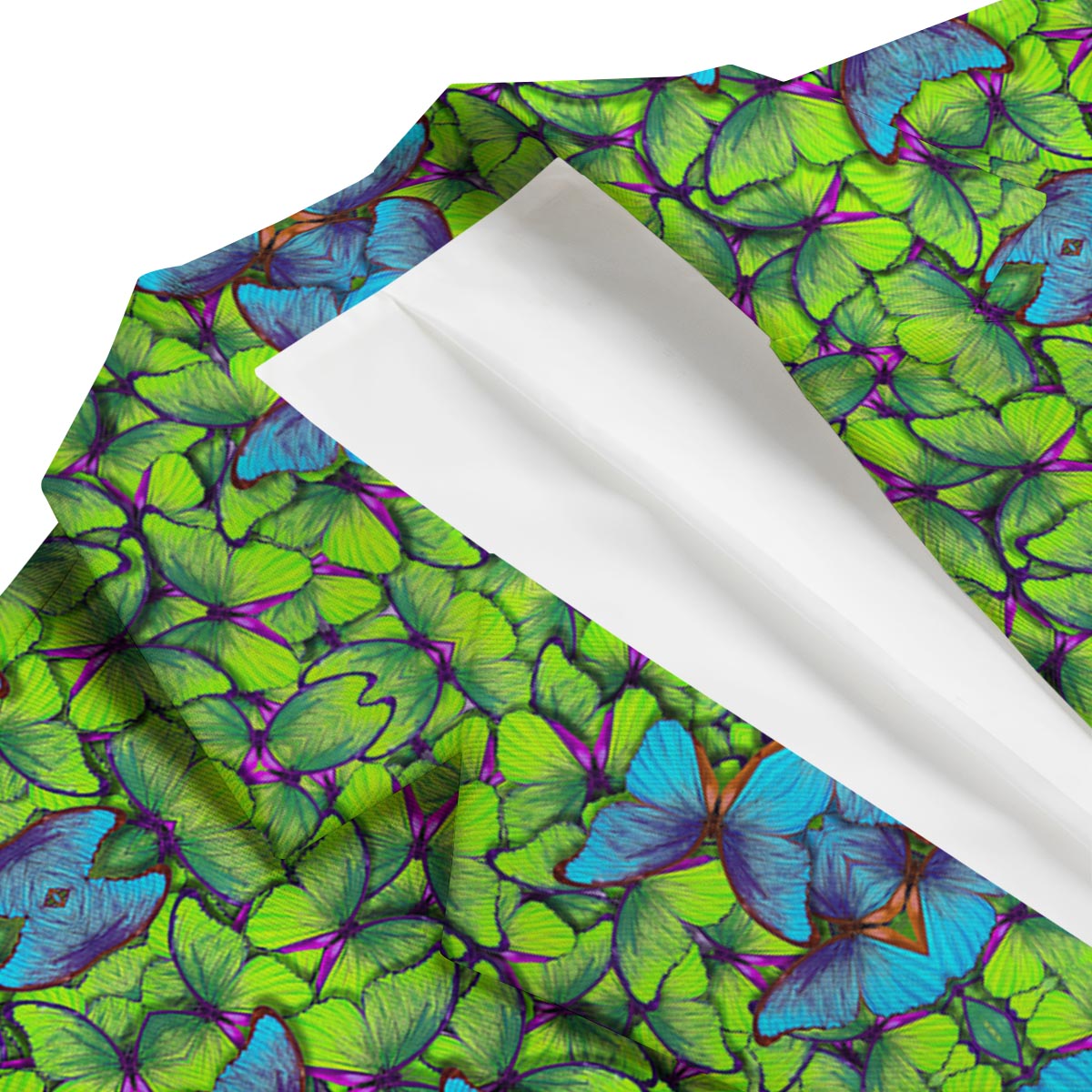 Green Blue Butterfly Pattern Print Men's Blazer-grizzshop