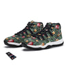 Green Blue Urban Graffiti Text Print Pattern Black Bball Shoes-grizzshop