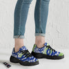 Green Blue Urban Graffiti Text Print Pattern Black Chunky Shoes-grizzshop