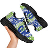 Green Blue Urban Graffiti Text Print Pattern Black Chunky Shoes-grizzshop