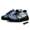 Green Blue Urban Graffiti Text Print Pattern Black Chunky Shoes-grizzshop