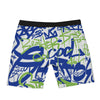 Green Blue Urban Graffiti Text Print Pattern Boxer Briefs-grizzshop