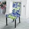 Green Blue Urban Graffiti Text Print Pattern Dining Chair Slipcover-grizzshop