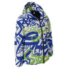 Green Blue Urban Graffiti Text Print Pattern Down Jacket-grizzshop