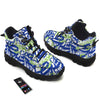 Green Blue Urban Graffiti Text Print Pattern Hiking Shoes-grizzshop