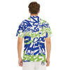 Green Blue Urban Graffiti Text Print Pattern Men's Golf Shirts-grizzshop