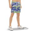 Green Blue Urban Graffiti Text Print Pattern Men's Gym Shorts-grizzshop