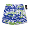 Green Blue Urban Graffiti Text Print Pattern Men's Running Shorts-grizzshop