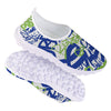 Green Blue Urban Graffiti Text Print Pattern Nurse Shoes-grizzshop