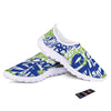 Green Blue Urban Graffiti Text Print Pattern Nurse Shoes-grizzshop