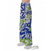 Green Blue Urban Graffiti Text Print Pattern Pajama Pants-grizzshop