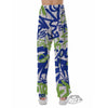 Green Blue Urban Graffiti Text Print Pattern Pajama Pants-grizzshop