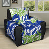 Green Blue Urban Graffiti Text Print Pattern Recliner Protector-grizzshop