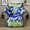 Green Blue Urban Graffiti Text Print Pattern Recliner Protector-grizzshop