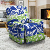 Green Blue Urban Graffiti Text Print Pattern Recliner Slipcover-grizzshop