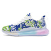 Green Blue Urban Graffiti Text Print Pattern Running Sneakers-grizzshop