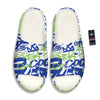 Green Blue Urban Graffiti Text Print Pattern Sandals-grizzshop