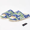 Green Blue Urban Graffiti Text Print Pattern Sandals-grizzshop