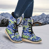 Green Blue Urban Graffiti Text Print Pattern Snow Boots-grizzshop