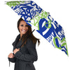 Green Blue Urban Graffiti Text Print Pattern Umbrella-grizzshop