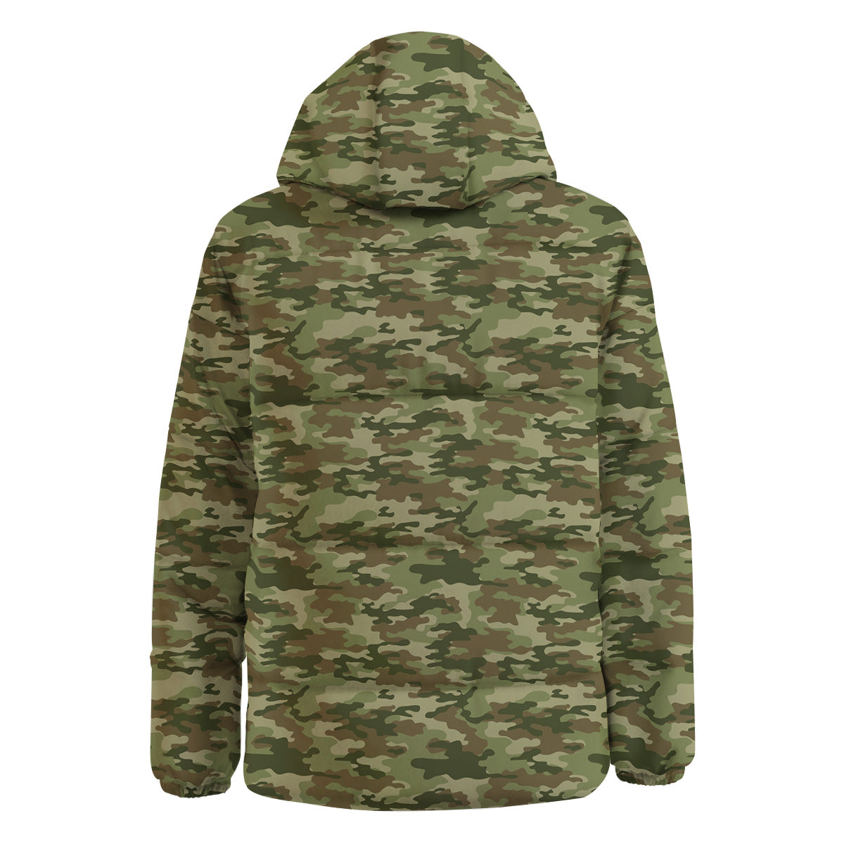 Green Camouflage Brown Print Down Jacket-grizzshop
