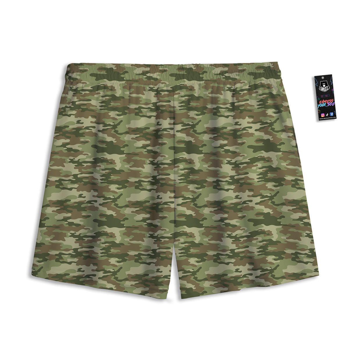 Geometric Grey Polygonal Print Mesh Shorts