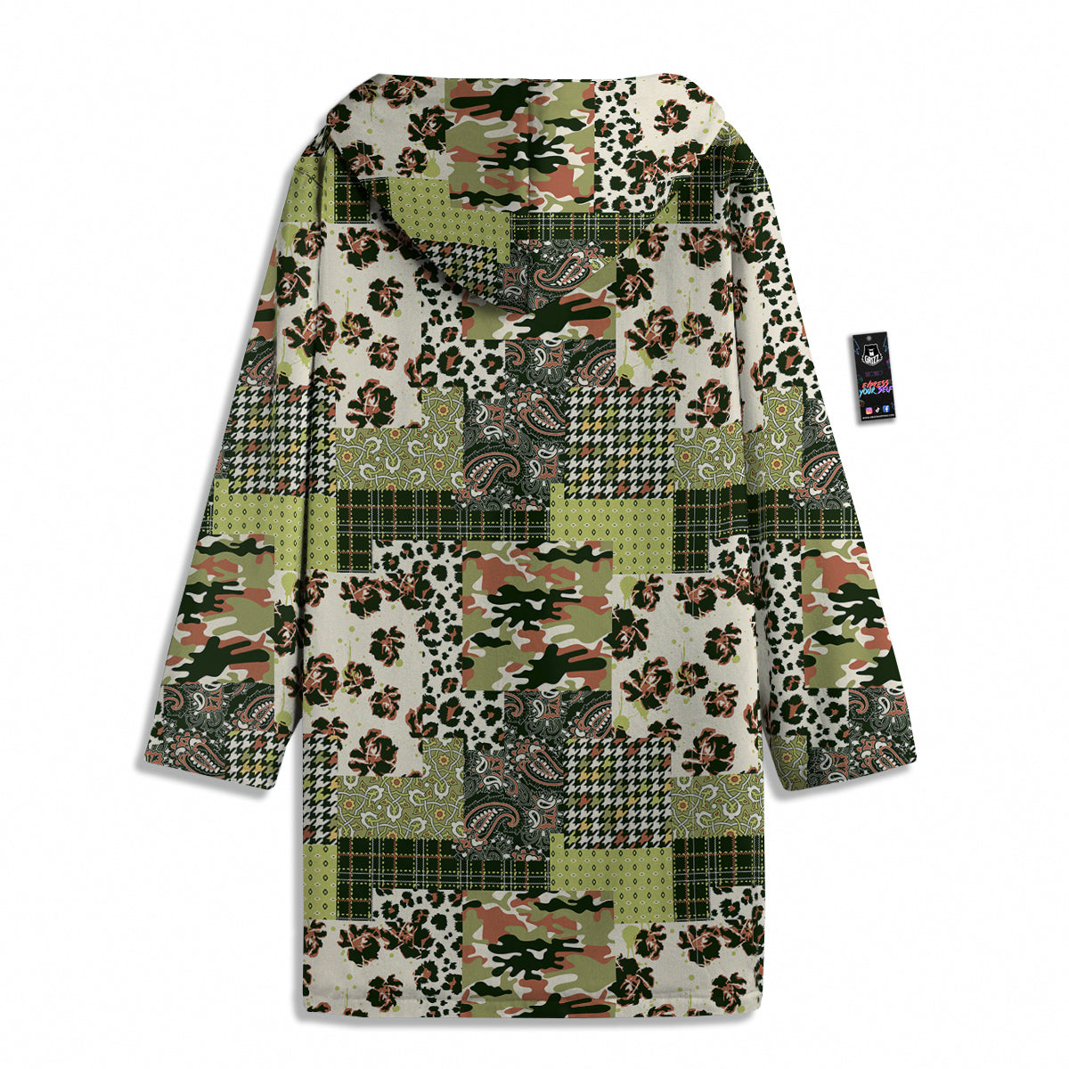 Green Camouflage Tartan Paisley Patchwork Print Pattern Men's Windbreaker Jacket-grizzshop