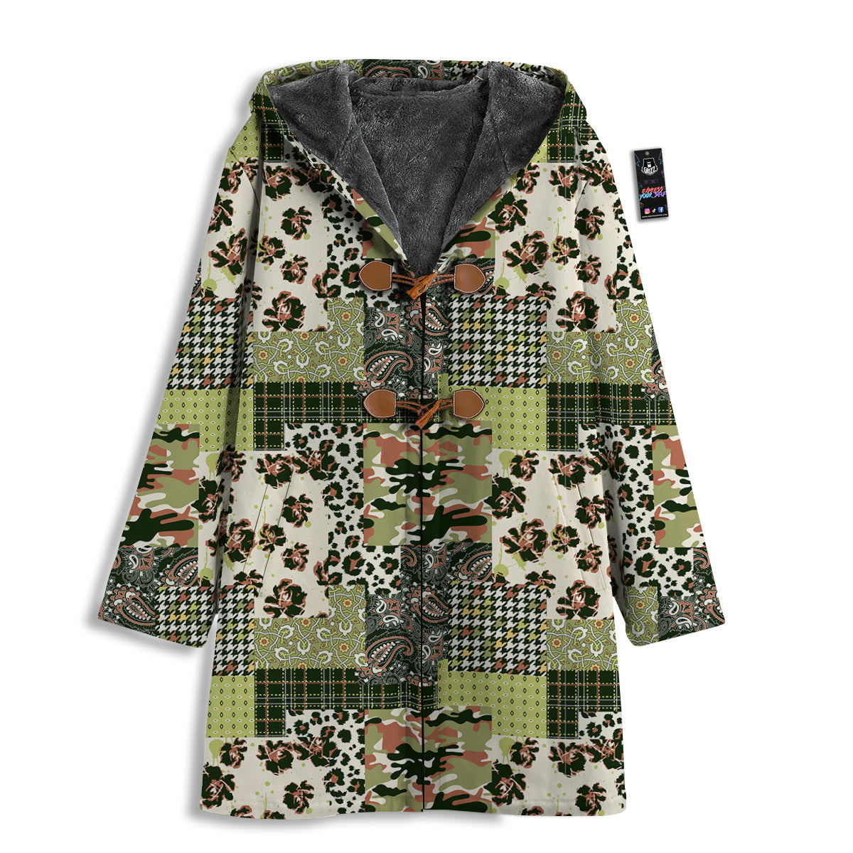 Green Camouflage Tartan Paisley Patchwork Print Pattern Men's Windbreaker Jacket-grizzshop