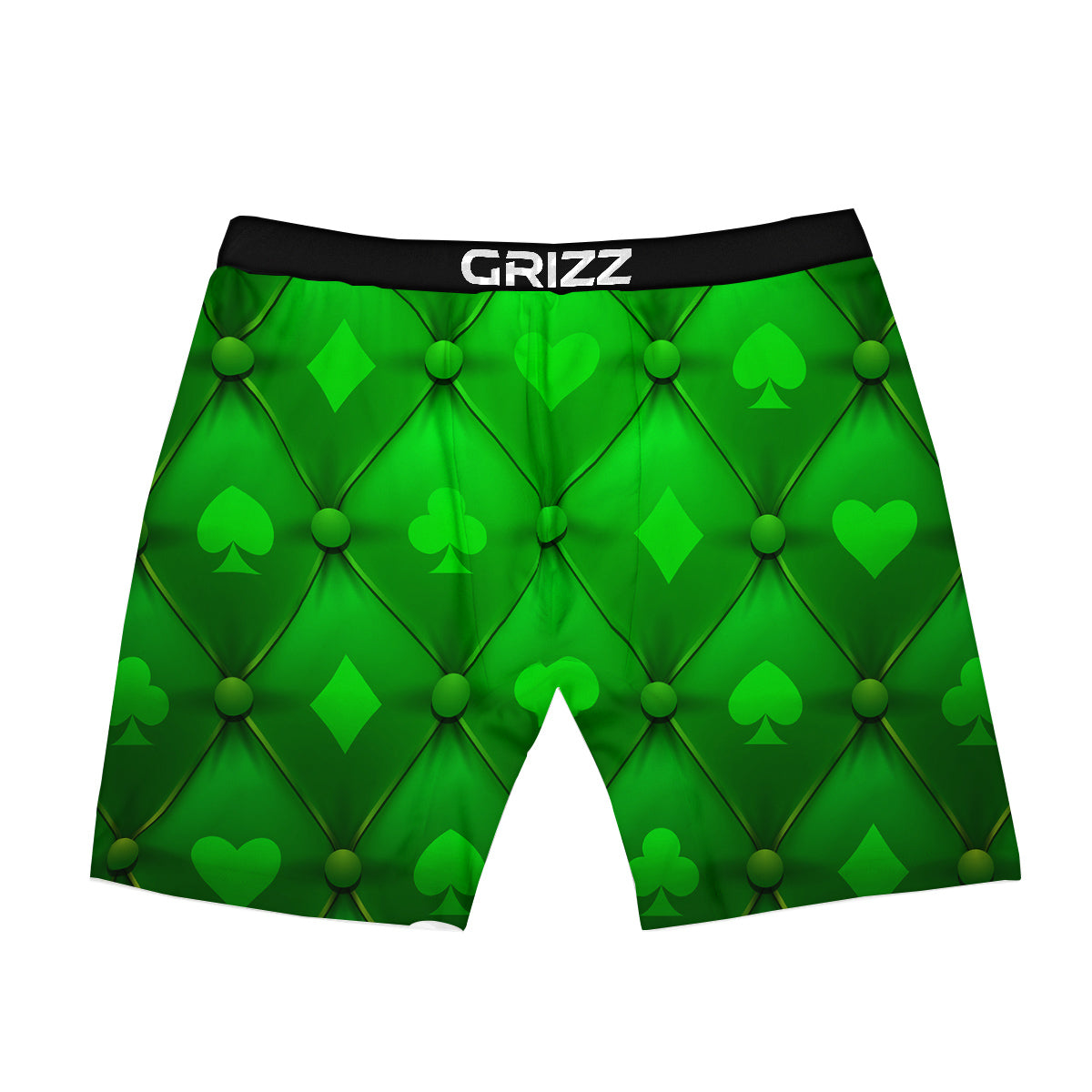 Green Casino Print Pattern Boxer Briefs-grizzshop