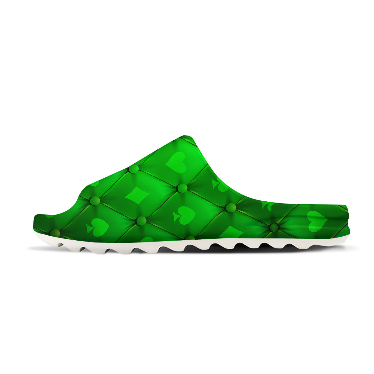 Green Casino Print Pattern Sandals-grizzshop