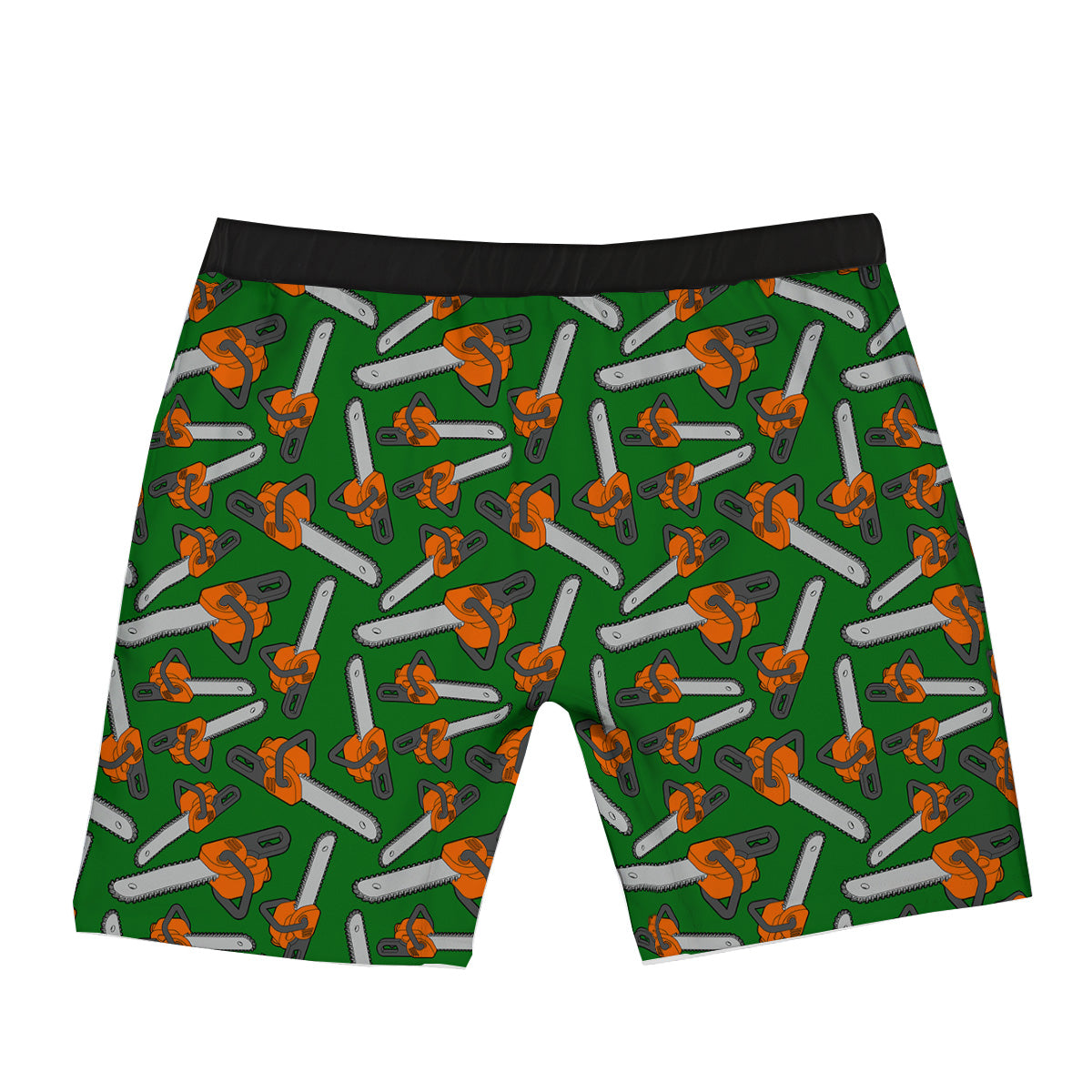 Green Chainsaw Print Pattern Boxer Briefs-grizzshop