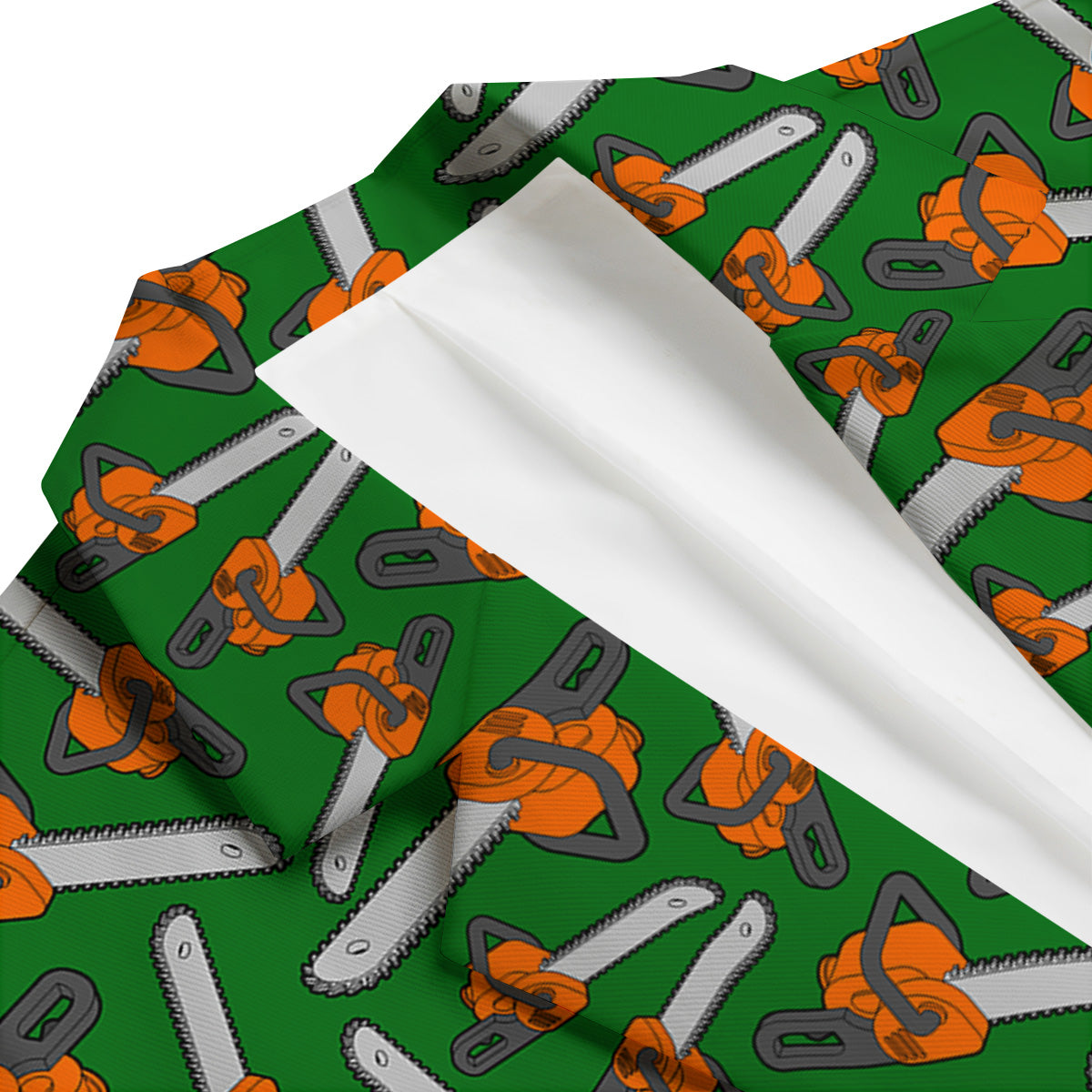 Green Chainsaw Print Pattern Men's Blazer-grizzshop