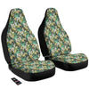 Green Chameleon And Flowers Plumeria Orchid Print Pattern Car Seat Covers-grizzshop