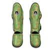 Green Chinoiserie Print Pattern Muay Thai Shin Guards-grizzshop