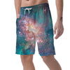 Green Cosmic Space Galaxy Men's Shorts-grizzshop