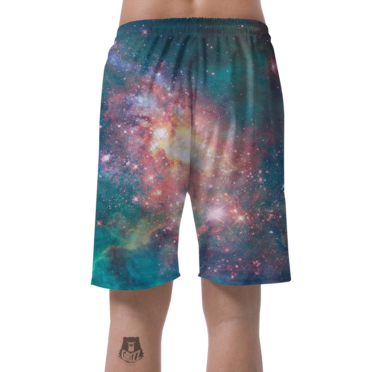 Green Cosmic Space Galaxy Men's Shorts-grizzshop