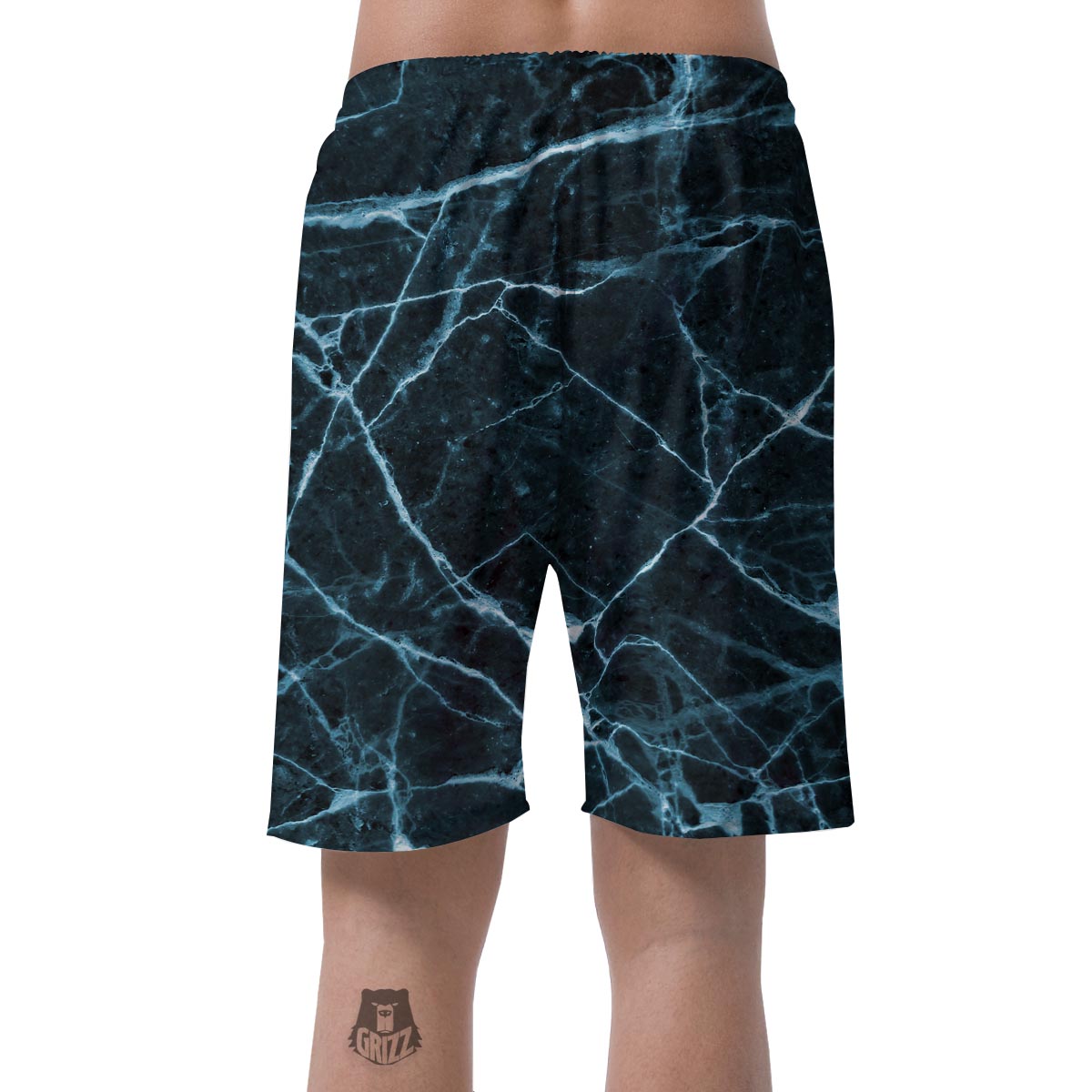 Green Cracked Marble Men's Shorts-grizzshop