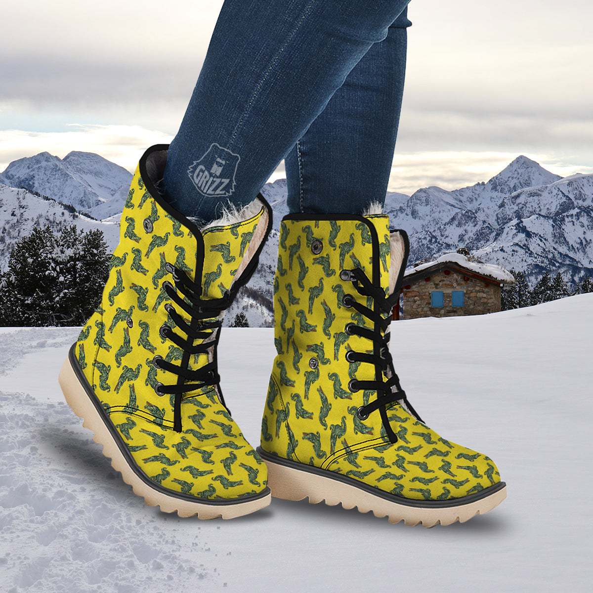 Yellow deals crocodile boots