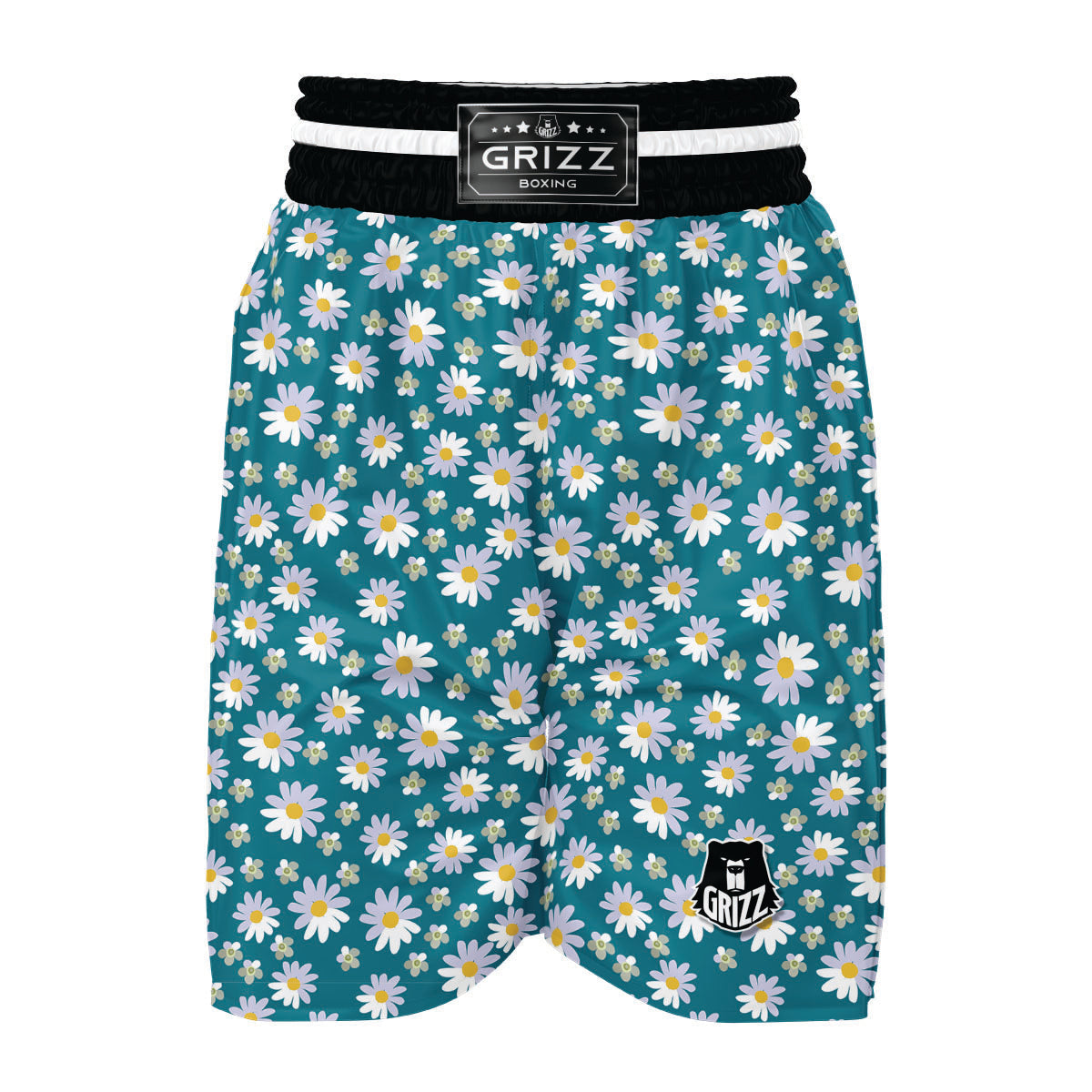 Green Daisy Boxing Shorts-grizzshop