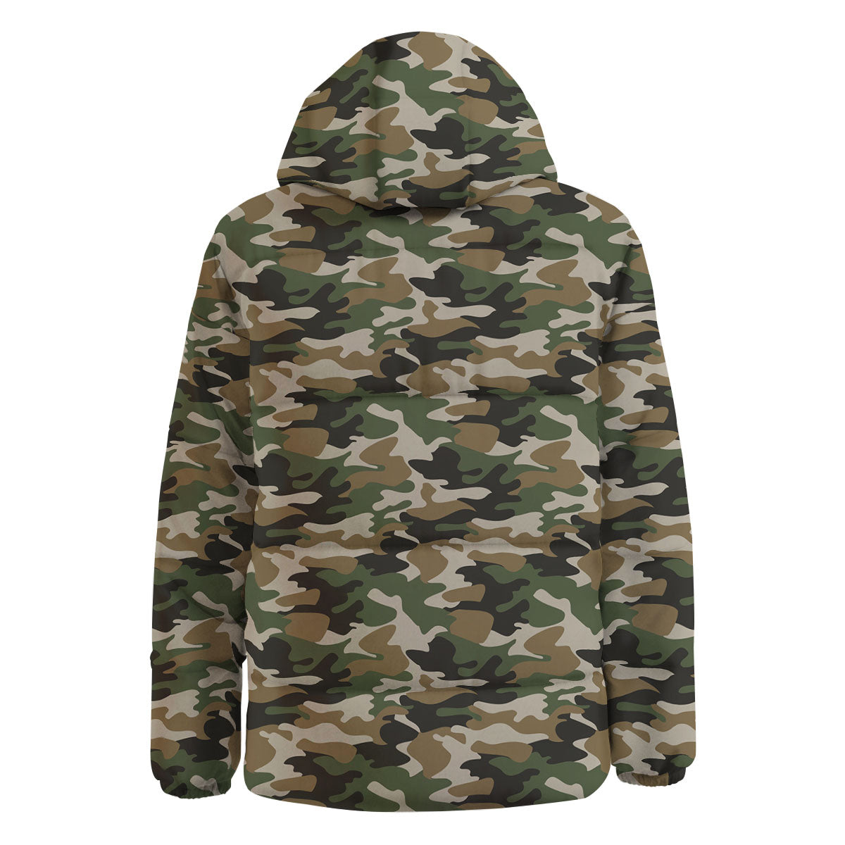 Green Desert Camouflage Print Down Jacket-grizzshop