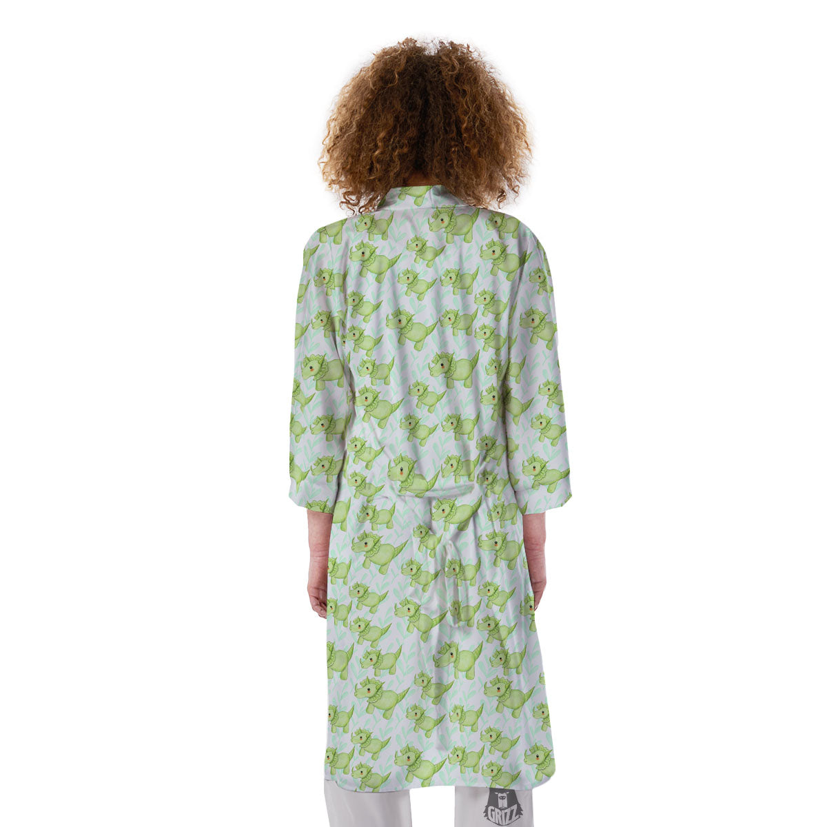 Green Dinosaur Little Print Pattern Kimono-grizzshop