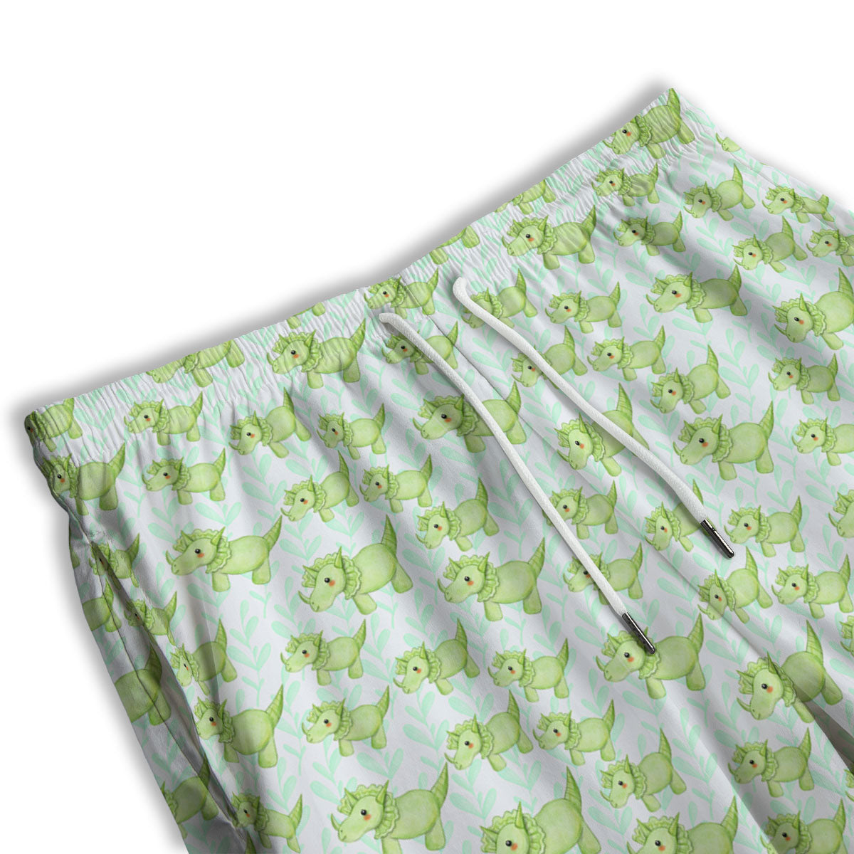 Green Dinosaur Little Print Pattern Men's Athletic Shorts