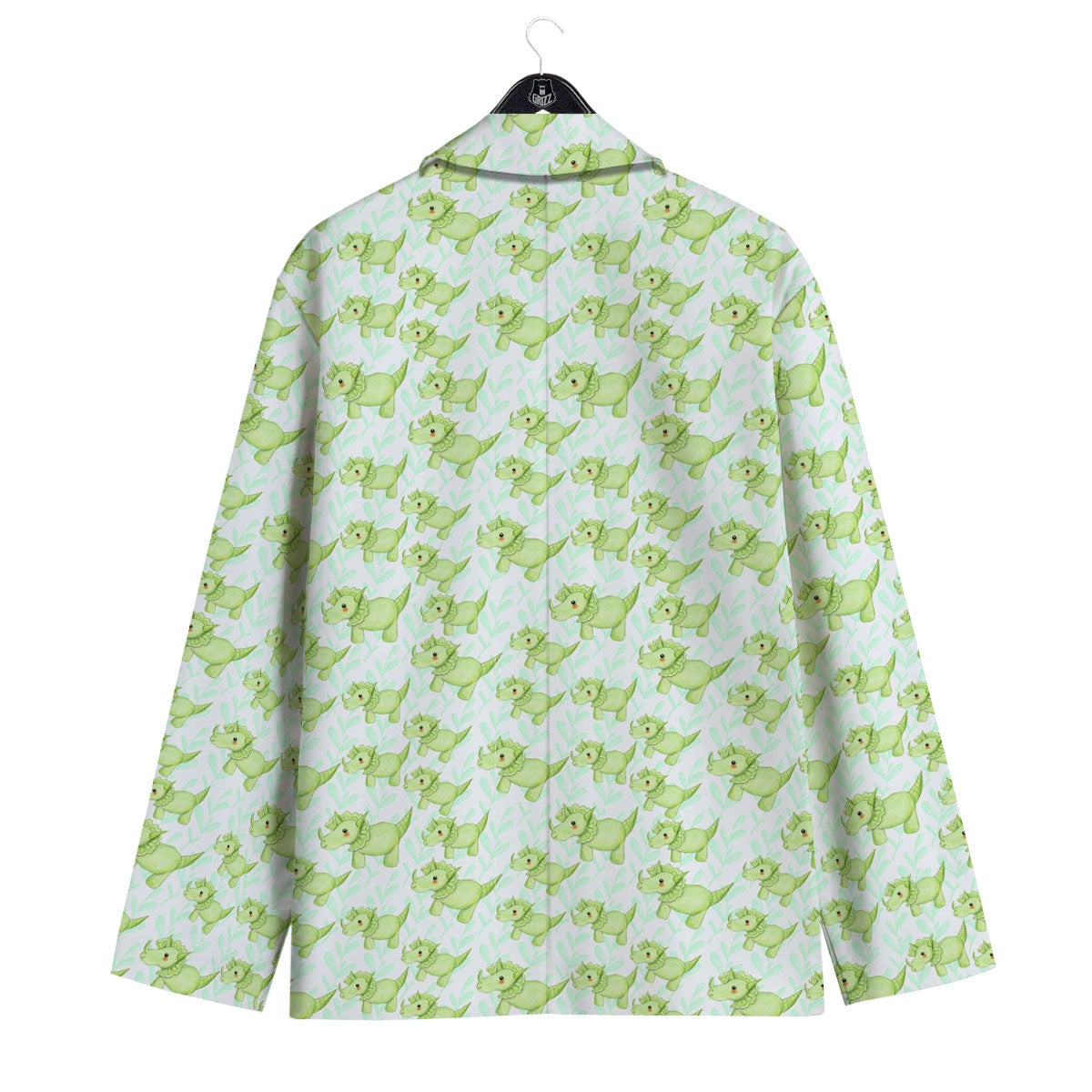 Green Dinosaur Little Print Pattern Men's Sport Coat-grizzshop