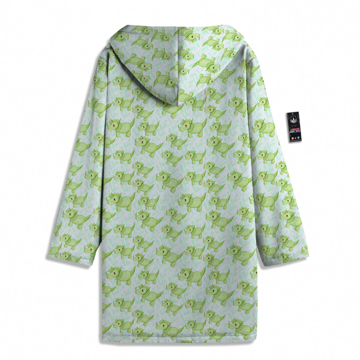 Green Dinosaur Little Print Pattern Men's Windbreaker Jacket-grizzshop