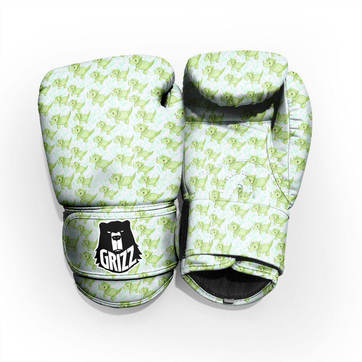 Green Dinosaur Little Print Pattern Pro Boxing Glove